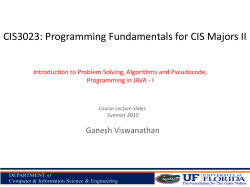 CIS3023 JAVA - UF CISE - University of Florida