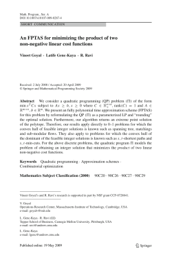 An FPTAS for minimizing the product of two non