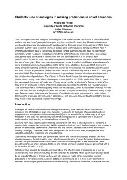 Students` use of analogies in making predictions in novel situations