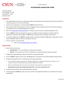 Authorized Signature Form - California State University, Northridge