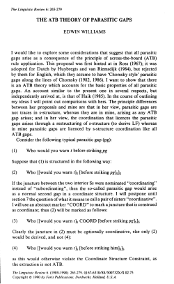 THE ATB THEORY OF PARASITIC GAPS EDWIN WILLIAMS I would