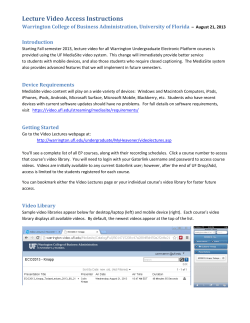 Media Site Instructions - Warrington College of Business