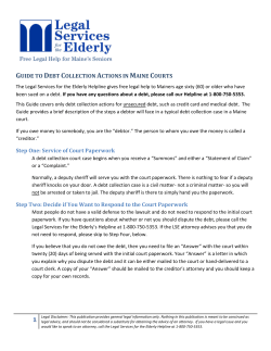 Guide to Debt Collection Actions in Maine Courts