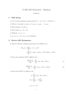 17.800 OLS Estimators - Handout