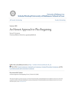 An Honest Approach to Plea Bargaining - ScholarWorks
