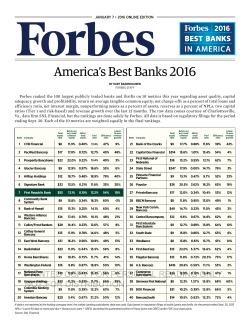 America`s Best Banks 2016