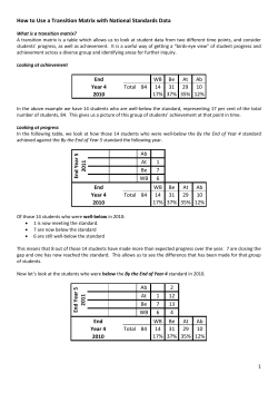 How to Use a Transition Matrix with National Standards Data