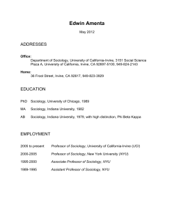 Edwin Amenta - UCI School of Social Sciences