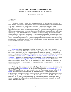 Energy Law from a Bioethics Perspective