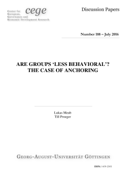 Are Groups `Less Behavioral`? The Case of Anchoring