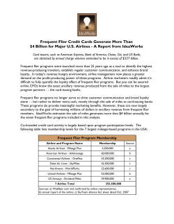 Frequent Flier Credit Cards Generate More Than $4 Billion for Major