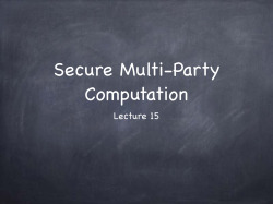 Secure Multi-Party Computation