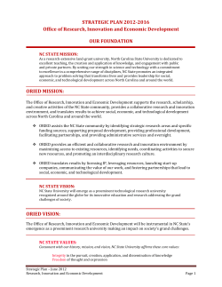 Strategic Plan - Office of Research, Innovation and Economic