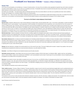 Summary of Basis of Indemnity - WoodlandCover Forestry Insurance