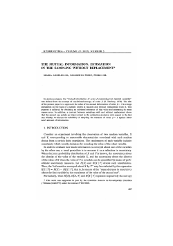 the mutual information. estimation in the sampling without replacement