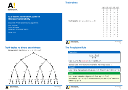 ICS-E5050 Advanced Course in Boolean Satisfiability Truth