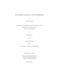 Real Algebraic Geometry in Convex Optimization