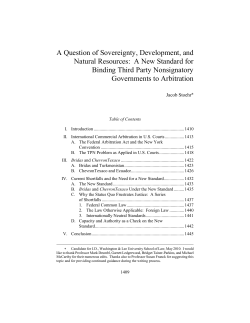 A Question of Sovereignty, Development, and Natural Resources: A