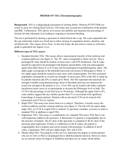 PRIMER ON TEG (Thromelastography)