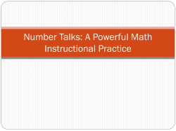 Number Talks Powerful Math Instructional Practice