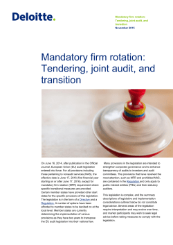 Mandatory firm rotation: Tendering, joint audit, and transition