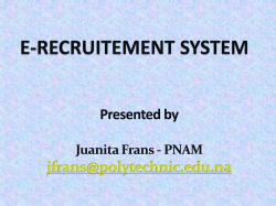 Session 30 - eRecruitment