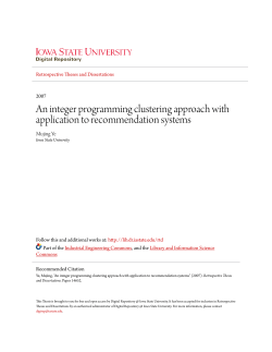 An integer programming clustering approach with application to