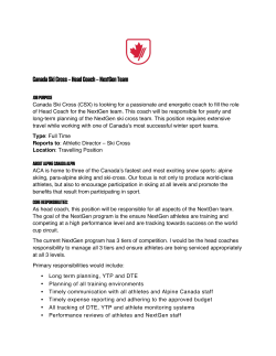 Canada Ski Cross &ndash; Head Coach &ndash; NextGen Team