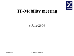 and Update on TF-Mobility to date
