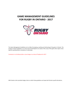 game management guidelines for rugby in ontario