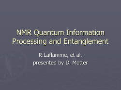 NMR Quantum Information Processing and Entanglement