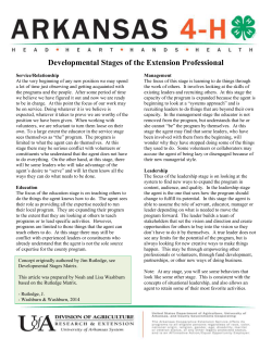 Developmental Stages of the Extension Professional - Oklahoma 4-H