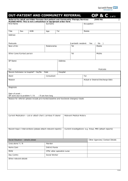 Lambeth neuro-rehabilitation referral form