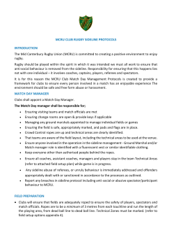 MCRU-Club Rugby Sideline Management Protocols-2016