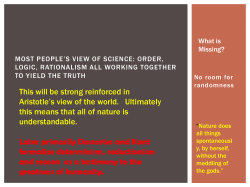 Order, Science, Logic, Determinism, Reductionsm