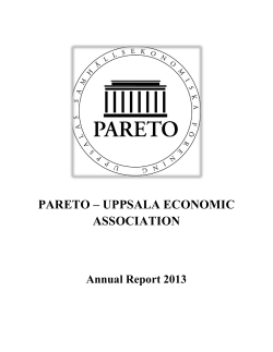 Annual Report 2013 - Pareto Uppsala Economic Association