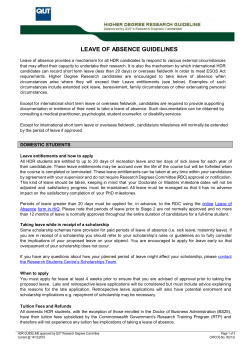 Leave of Absence guidelines
