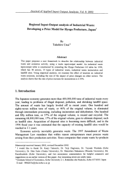 Regional Input-Output analysis of Industrial Waste: Developing a