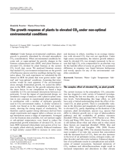 The growth response of plants to elevated CO2 under non