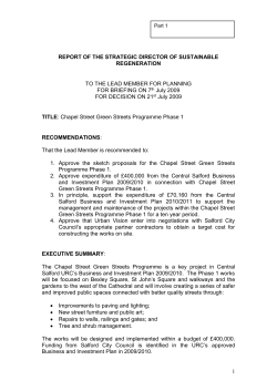 Chapel Street Green Streets Programme Phase 1