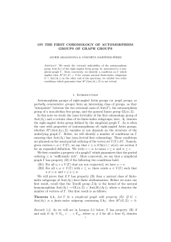 ON THE FIRST COHOMOLOGY OF AUTOMORPHISM GROUPS OF