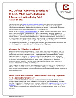 FCC Defines &ldquo;Advanced Broadband&rdquo; to be 25