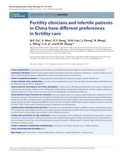 Fertility clinicians and infertile patients in China have different