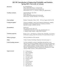 SIE 305- Introduction to Engineering Probability and Statistics