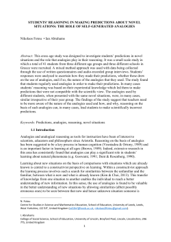 Students` reasoning in making predictions about novel situations