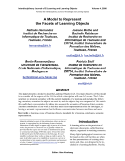 A Model to Represent the Facets of Learning Objects