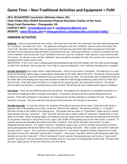 Game Time &ndash; Non-Traditional Activities and Equipment