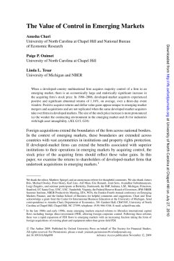 The Value of Control in Emerging Markets - UNC