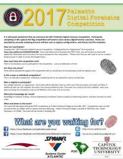 It is with great excitement that we announce the 2017 Palmetto