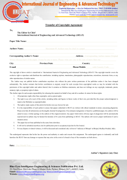 Copyright Transfer Form - International Journal of Engineering and